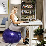 М'яч для фітнесу (фітбол) EasyFit EF-3015-V, Ø65 см, фіолетовий - для зросту 160-180 см, навантаження до 120 кг., фото 8