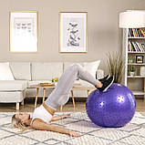 М'яч для фітнесу (фітбол) EasyFit EF-3015-V, Ø65 см, фіолетовий - для зросту 160-180 см, навантаження до 120 кг., фото 5