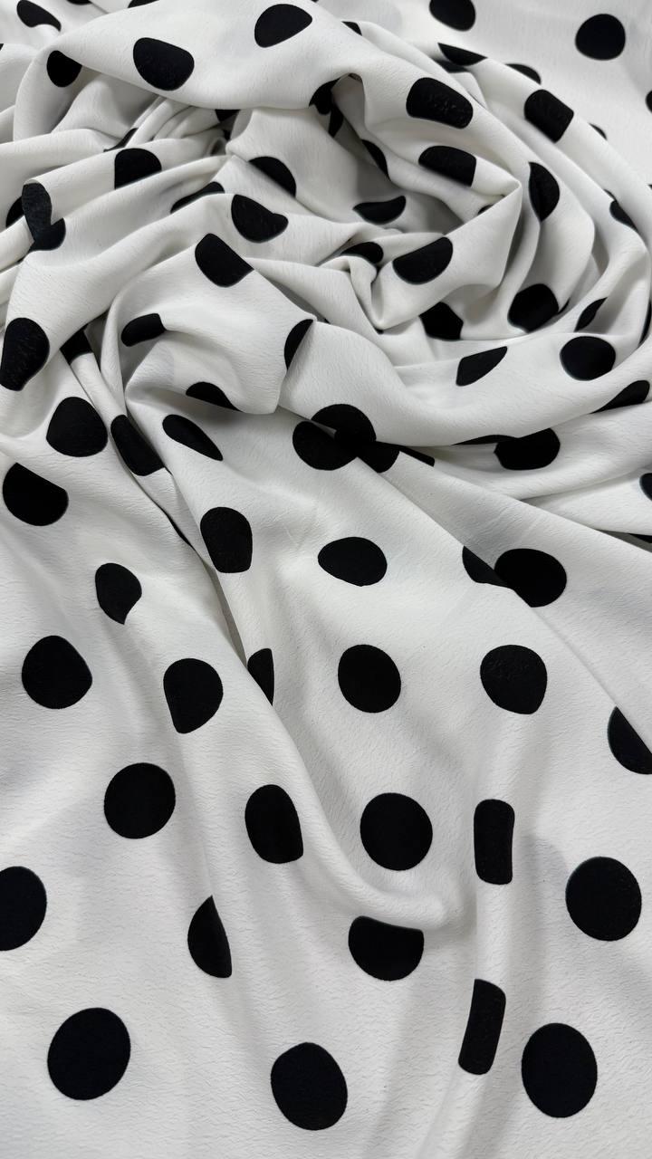 Креп «Polka dot», колір білий, фото 1