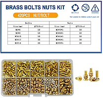 Латунні Термогайки+Гвинти М3мм Набір 420 шт Для 3D Друку та Пластику Spec (SP-16735420)