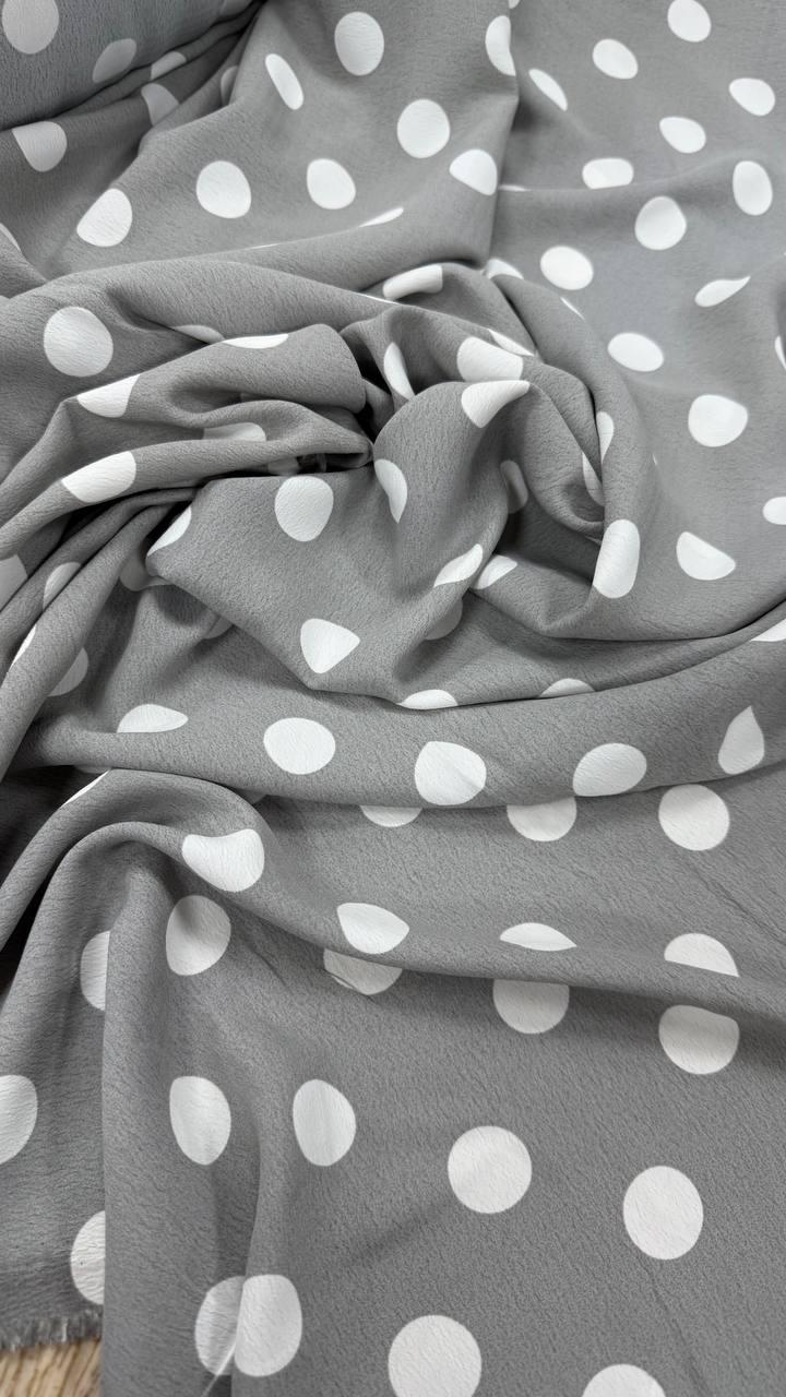 Креп «Polka dot», колір сірий, фото 1