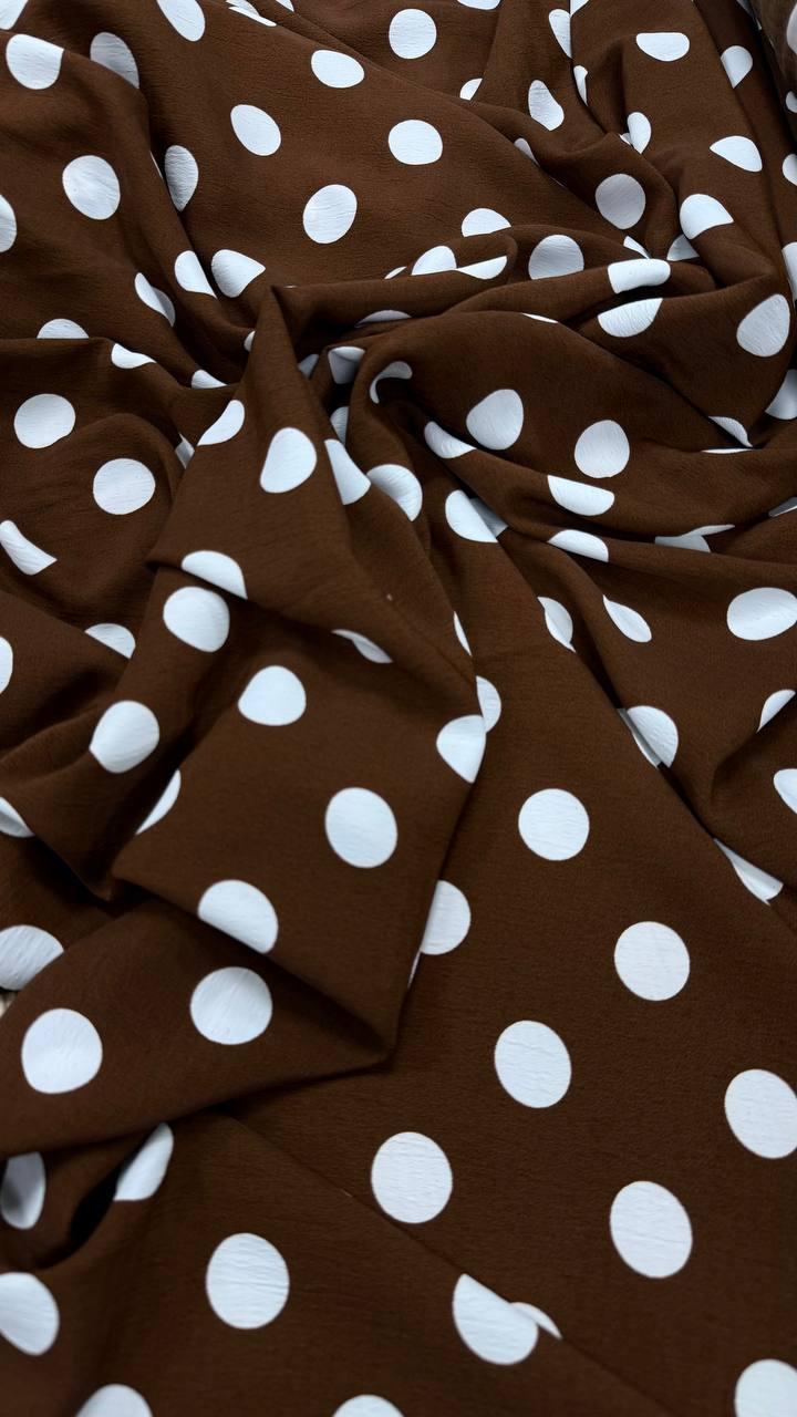 Креп «Polka dot», колір коричневий, фото 1