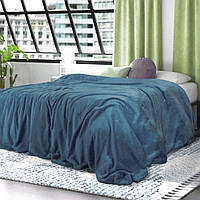 Плед флісовий Сіро-блакитний, флісовий плед Ярослав