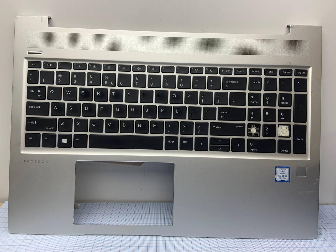 HP Probook 450 455 G6 Корпус C (топкейс, середня частина+ клавіатура з підсвічуванням) (L45091-B31) 3.5B б/в, фото 1