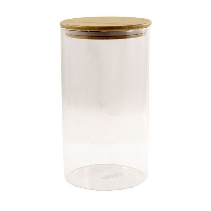 Ємність для сипучих продуктів з бамбуковою кришкою Interos 9.5х21 см TS2304E, фото 1