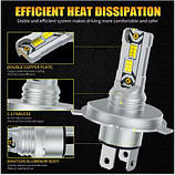 H4 LED лампи AILEO Canbus білі 6500K 85W 18000 Lm для автомобільних фар, фото 2