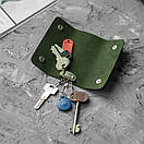 Ключниця Vets Green з натуральної шкіри для ключів зелена, фото 5