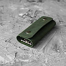 Ключниця Vets Green з натуральної шкіри для ключів зелена, фото 2