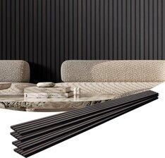 Panele akustyczne - 4x Стінні панелі z czarnego dębu listwa ścienna 240x20cm Акустична ізоляція do salonu i biura, фото 1