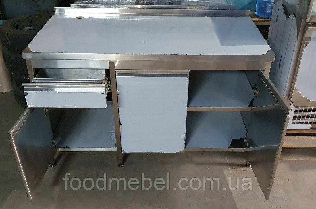 Кавостанція з ящиком для макухи та закритими полицями з неіржавкої сталі, фото 1