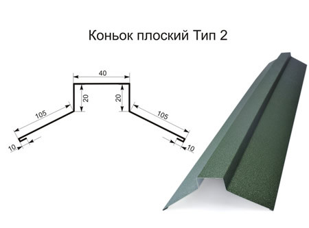 Коньок прямий(плоский) тип 2