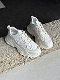 Кросівки жіночі шкіряні молочного кольору зі вставками сітки, фото 7