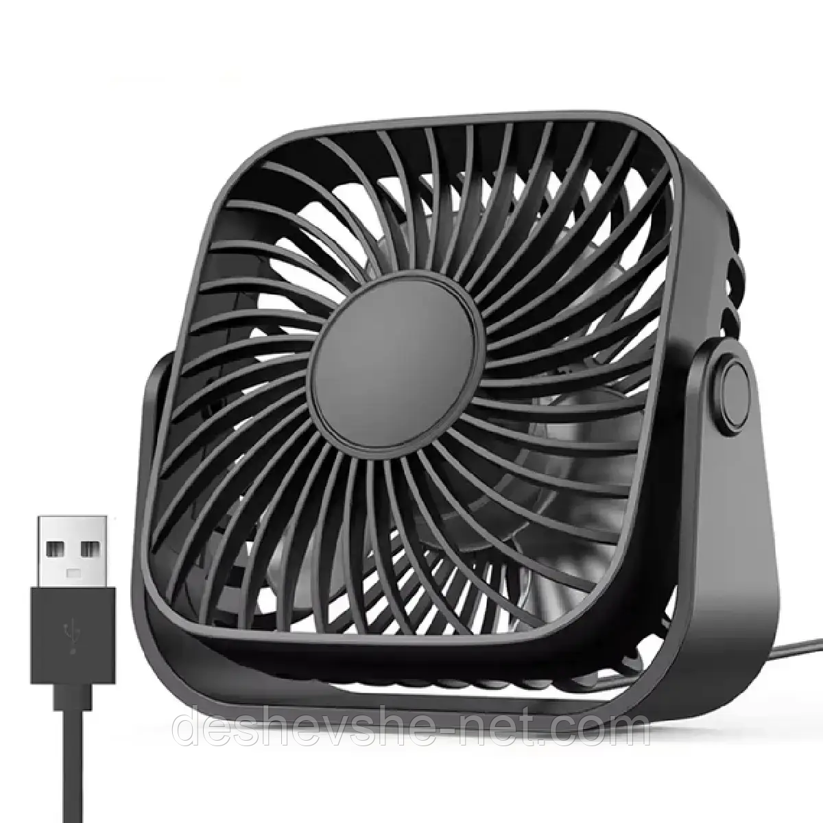 Настільний вентилятор Мінівентилятор від USB, 3 Режими швидкості, Вентилятор Портативний Чорний.
