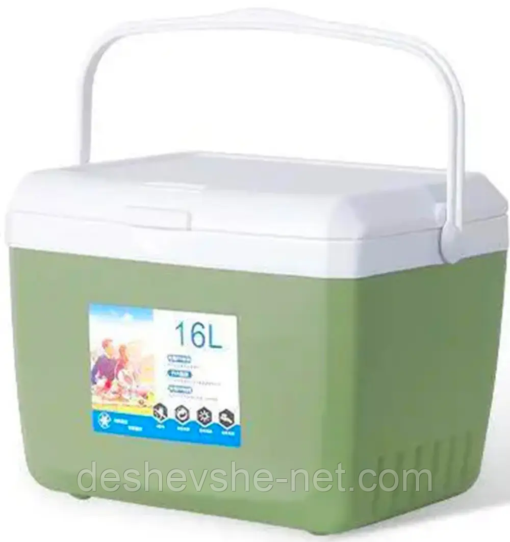 Сумка Холодильник 16 л (36×29×26 см), Термосумка — Сумка Термос для Пікніка — Термобокс. Оливкова