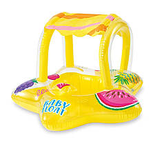 Надувний човен Intex 56573 «Зірочка», з трусиками, навісом, 81 х 79 см, жовтий