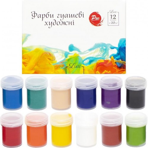 Фарба Гуаш Тетрада 12 кольорів художня 20 см3 (1/16) арт 12064