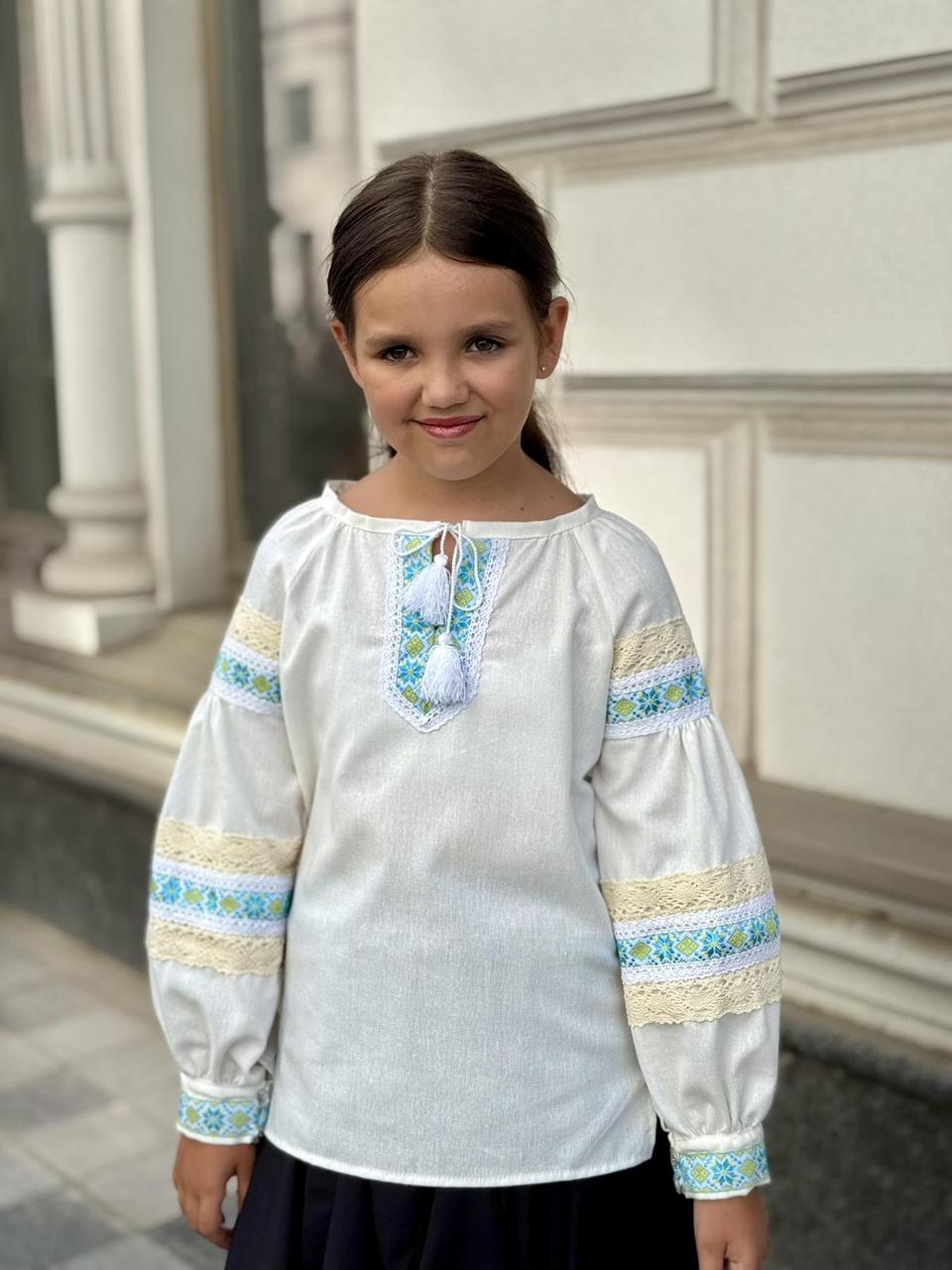 ВИШИВАНКА В СТИЛІ ЕТНО, жовто-блакитна, фото 1