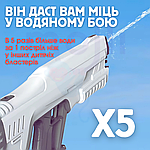 Водяний Бластер на Акумуляторі з Резервуаром 1200 мл Потужний Електричний Пістолет з Автоматичним Насосом Для Дітей І Дорослих Max, фото 4