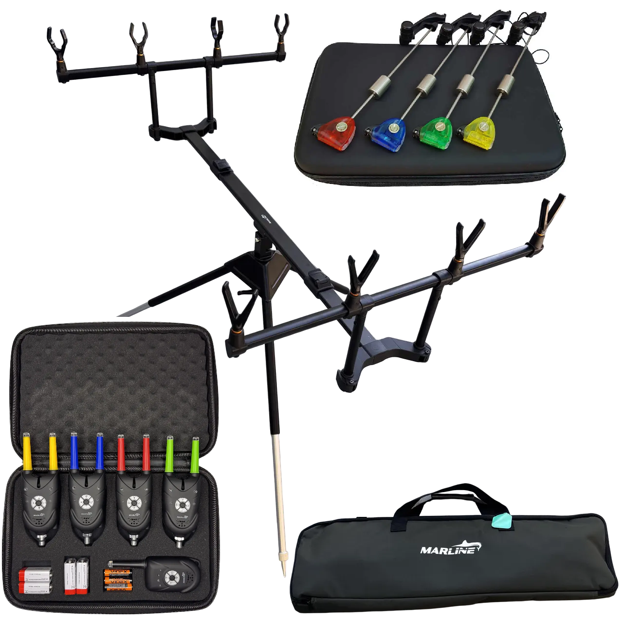 Комплект MARLINE РОД ПОД 360° НАБОР Сигнализаторы 4шт + пейджер + Свингер 4шт Feima + чехол
