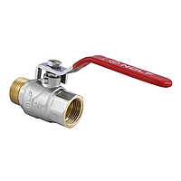 Кран кульовий Nolf NF.621 3/4" ГШР, латунний, червона ручка, гайка-штуцер