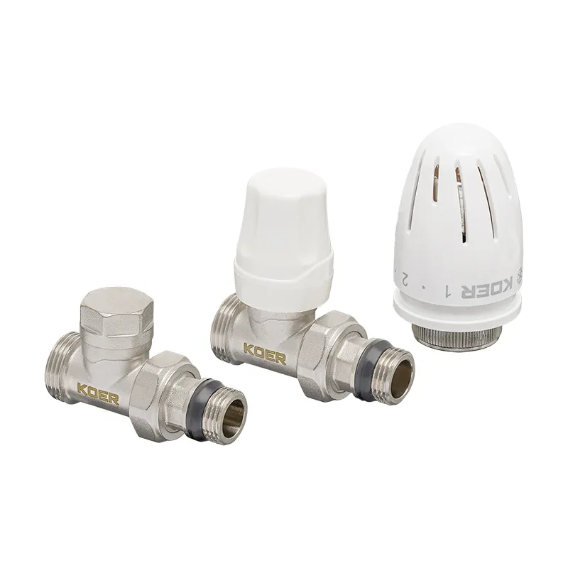 Комплект для підключення радіатора Koer SET-15 - 1/2"x3/4" (прямий) з термоголовкою ЗЗ (KR3180), сталевий