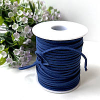 Шнур Замшевий, імітація шкіри, Чорний, 2.6мм, близько 40м/котушка