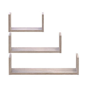 Комплект полиць Doros Філ Дуб Сонома 3 шт. 30/45/60х15х15 DRS-011648