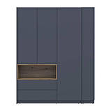 Шафа для одягу з нішою та етажеркою Doros Дейл Графіт/Дуб Евок 3 ДСП 178х52х220 DRS-011725 (44900337), фото 3