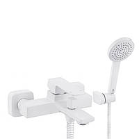 Змішувач PERLA "Robin" ванна з аксесуарами БІЛИЙ (PBZ6204W)