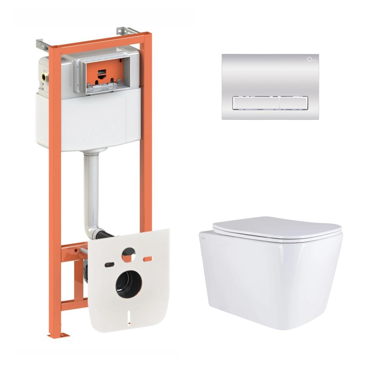 Комплект інсталяції Q-TAP Nest/Tern с унітазом Q-TAP кнопка хром 239830 QT17332303AW47510, фото 1