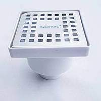 Трап сантехнічний нерж. 10*10, нижній, Ø50 BAKIMAY (5066)