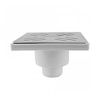 Трап сантехнічний нерж. 15*15, нижній, Ø50 BAKIMAY (5036)