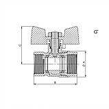 Кран кульовий 1" ВВ метелик (Reiger), фото 2