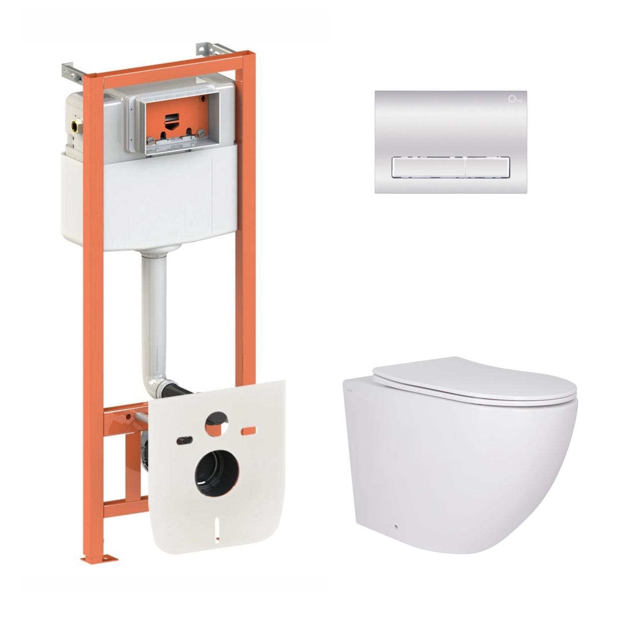 Комплект інсталяції Q-TAP Nest/Robin с унітазом Q-TAP кнопка хром 239824 QT13332381AW47504, фото 1