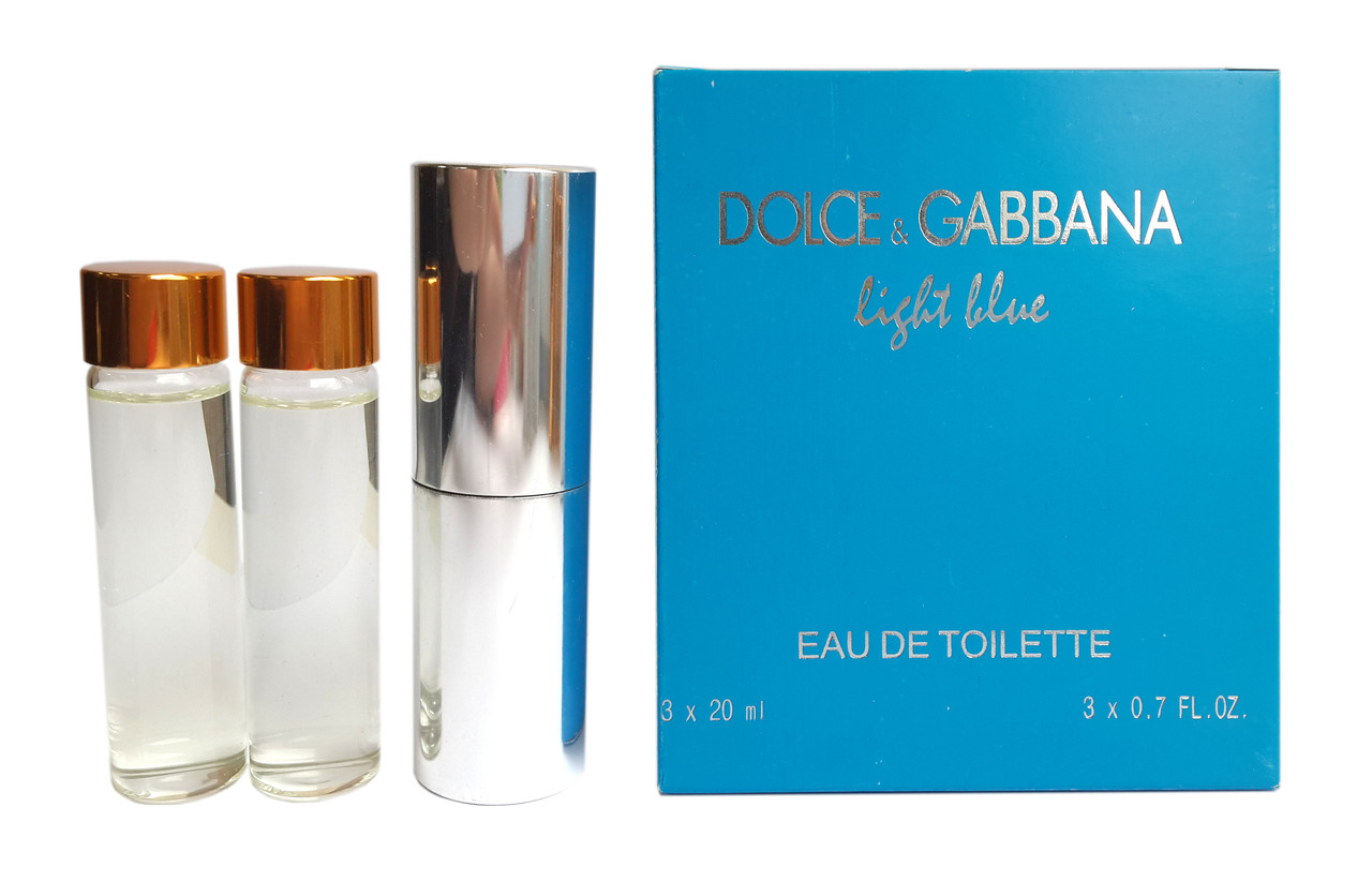 Мини парфюм Dolce & Gabbana Light Blue (Дольче Габбана Лайт Блю) + 2 запаски, 3*15 мл.