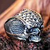 Срібляста чоловіча каблучка у вигляді черепа розмір 20 LuxAurum249, фото 4