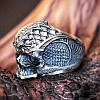Срібляста чоловіча каблучка у вигляді черепа розмір 20 LuxAurum249, фото 3