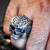 Срібляста чоловіча каблучка у вигляді черепа розмір 20 LuxAurum249, фото 5