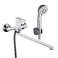 Змішувач для ванни Frap F2241 білий/хром гусак 35см