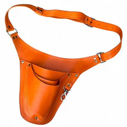 Пояс-чохол шкіряний G-Leather, 3 кишені, помаранчеий (Україна), фото 1