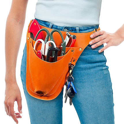 Пояс-чохол шкіряний G-Leather, 3 кишені, помаранчеий (Україна), фото 3