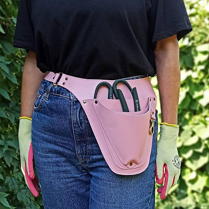 Пояс-чохол шкіряний G-Leather, 3 кишені, рожевий (Україна), фото 3