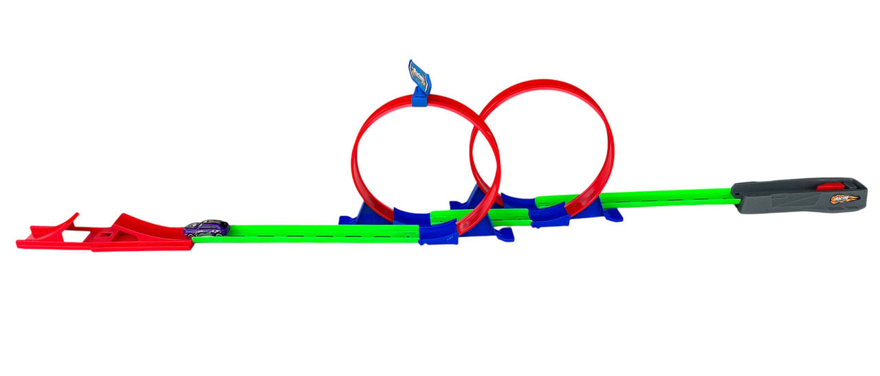 Ігровий набір Автотрек 142 см Hot Wheel Хот Вілс Подвійна петля + машинка 6603-1, фото 1