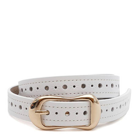 Жіночий шкіряний ремінь Borsa Leather CV1ZK-019w-white білий, фото 1
