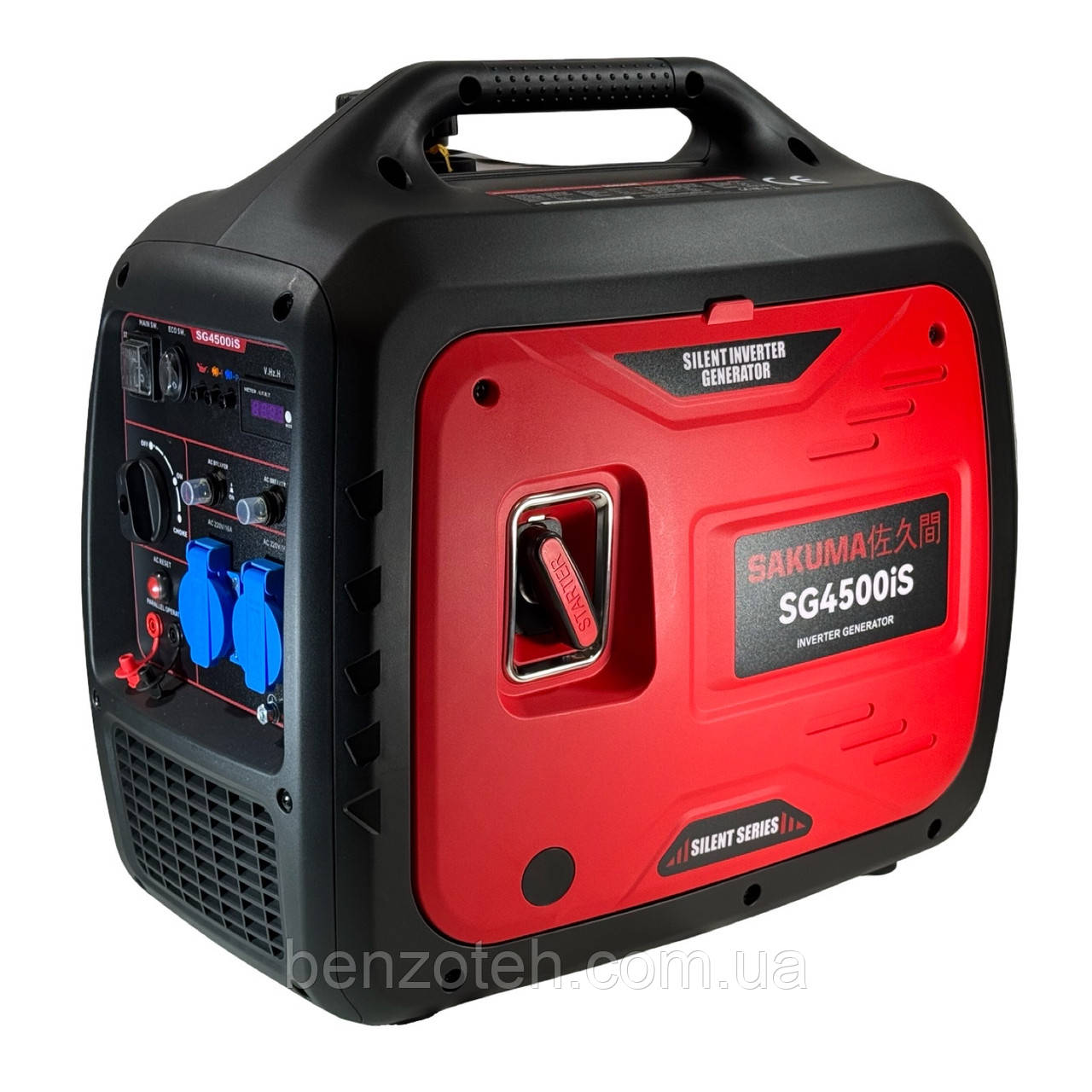 Інверторний бензиновий генератор SAKUMA SG4500iS потужністю 3.5/3.8 кВт, з електро та ручним запуском, фото 1