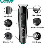 Машинка для стрижки VGR V-175 акумуляторна, тример з 5 насадками, потужність 10 Вт, фото 4