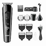 Машинка для стрижки VGR V-175 акумуляторна, тример з 5 насадками, потужність 10 Вт, фото 7