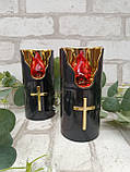 Свічка з LED підсвіткою на батарейках, ритуальна свічка h 15 см, фото 3