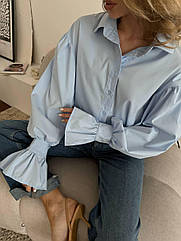 Крута жіноча стильна котонова сорочка 308  Розміри 42- 48