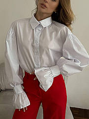 Крута жіноча стильна котонова сорочка 308  Розміри 42- 48